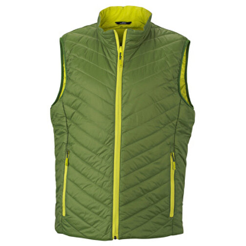 Men’s Lightweight Vest , James Nicholson, jungle-grün/acid-gelb, 100% Polyester DuPont™ Sorona®, S, , Bild 1
