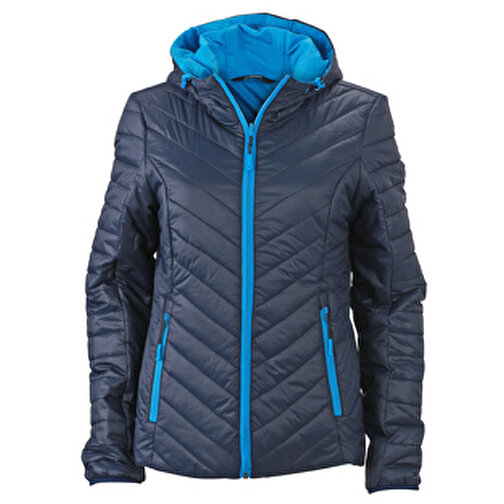 Ladies’ Lightweight Jacket , James Nicholson, navy/aqua, 100% Polyester DuPont™ Sorona®, L, , Bild 1