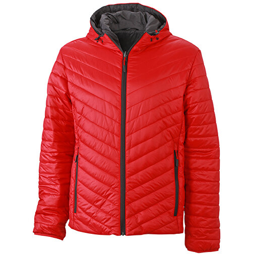 Men’s Lightweight Jacket , James Nicholson, rot/carbon, 100% Polyester DuPont™ Sorona®, S, , Bild 1