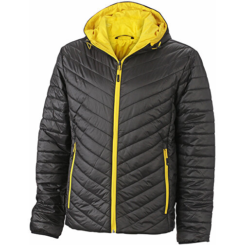Men’s Lightweight Jacket , James Nicholson, schwarz/gelb, 100% Polyester DuPont™ Sorona®, S, , Bild 1