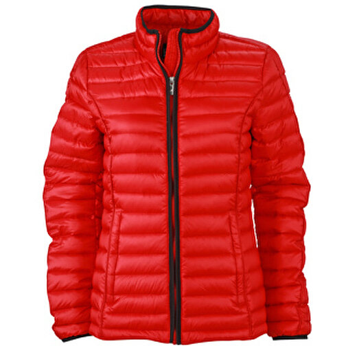 Ladies’ Quilted Down Jacket , James Nicholson, rot/schwarz, 90% Daunen, 10% Federn, XL, , Bild 1