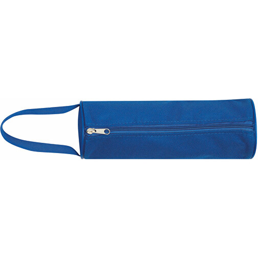 Runde Stiftetasche SCHOOL , blau, 600D Polyester, 20,00cm (Höhe), Bild 4