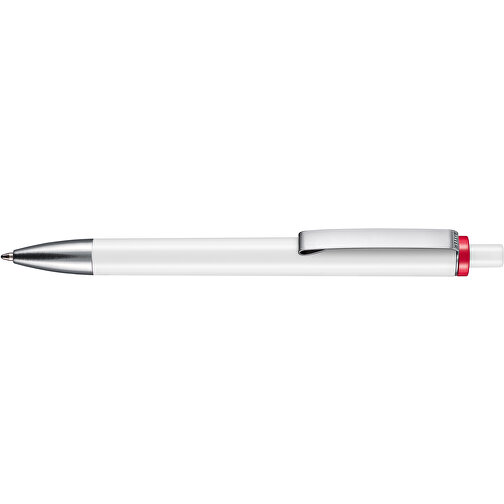 Kugelschreiber EXOS , Ritter-Pen, rot/weiß, ABS-Kunststoff, 14,00cm (Länge), Bild 3