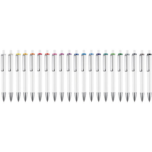 Kugelschreiber EXOS , Ritter-Pen, pink/weiss, ABS-Kunststoff, 14,00cm (Länge), Bild 4