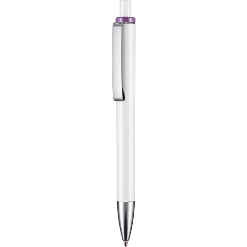 Kugelschreiber EXOS , Ritter-Pen, violett/weiss, ABS-Kunststoff, 14,00cm (Länge), Bild 1