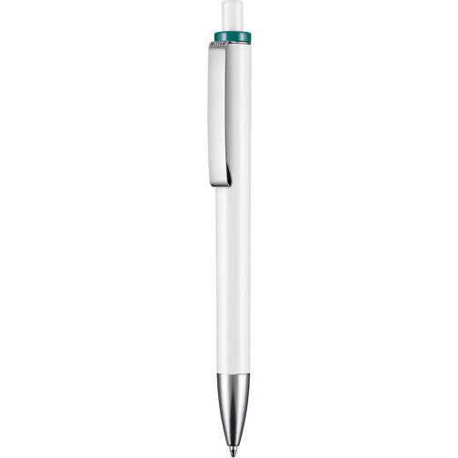Kugelschreiber EXOS , Ritter-Pen, türkis/weiß, ABS-Kunststoff, 14,00cm (Länge), Bild 1
