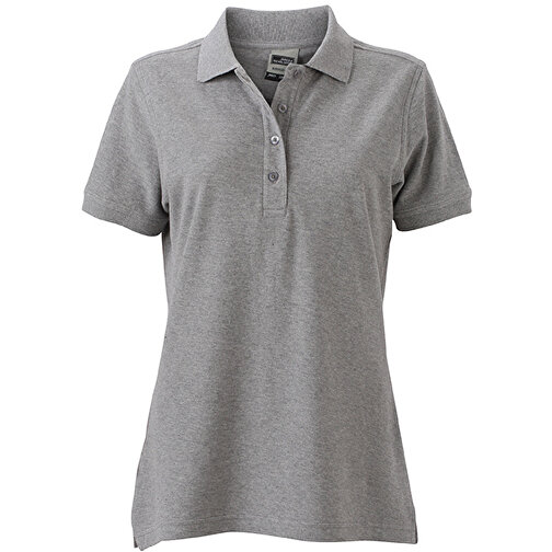 Ladies’ Workwear Polo , James Nicholson, grau-heather, 50% Polyester, 50% Baumwolle, gekämmt, XL, , Bild 1