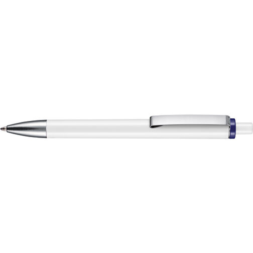 Kugelschreiber EXOS , Ritter-Pen, dunkelblau/weiß, ABS-Kunststoff, 14,00cm (Länge), Bild 3
