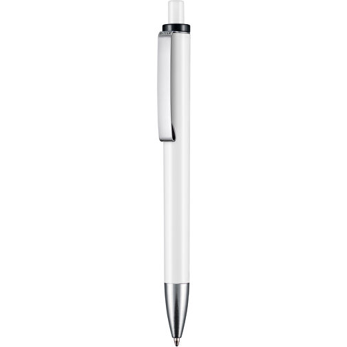 Kugelschreiber EXOS , Ritter-Pen, schwarz/weiß, ABS-Kunststoff, 14,00cm (Länge), Bild 1