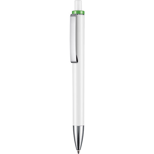 Kugelschreiber EXOS , Ritter-Pen, apfelgrün/weiß, ABS-Kunststoff, 14,00cm (Länge), Bild 1