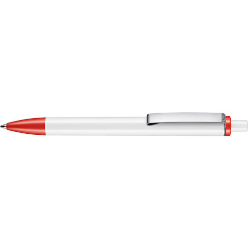 Kugelschreiber Exos P , Ritter-Pen, Korallenrot/weiss, ABS-Kunststoff, 14,00cm (Länge), Bild 3