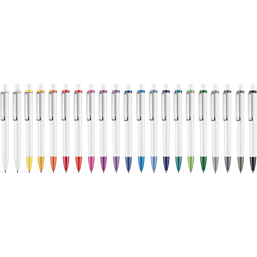 Kugelschreiber Exos P , Ritter-Pen, Korallenrot/weiss, ABS-Kunststoff, 14,00cm (Länge), Bild 4