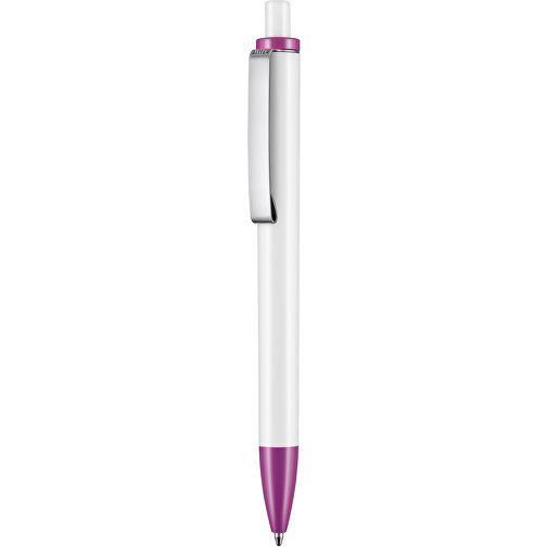 Kugelschreiber Exos P , Ritter-Pen, lila/weiß, ABS-Kunststoff, 14,00cm (Länge), Bild 1