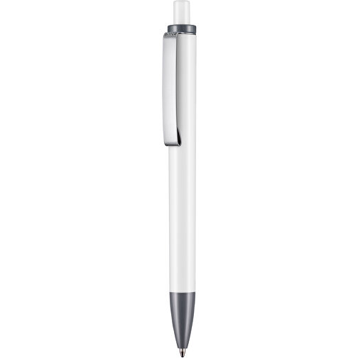 Kugelschreiber Exos P , Ritter-Pen, dunkelgrau/weiß, ABS-Kunststoff, 14,00cm (Länge), Bild 1