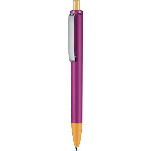 Kugelschreiber Exos Soft P , Ritter-Pen, lila/gelb, ABS-Kunststoff, 14,00cm (Länge), Bild 1