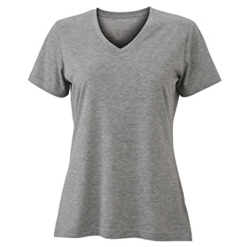 Ladies’ Heather T-Shirt , James Nicholson, grau-heather, 65% Polyester, 35% Baumwolle, S, , Bild 1