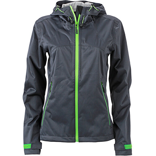 Ladies’ Outdoor Jacket , James Nicholson, iron-grau/grün, 100% Polyester, L, , Bild 1
