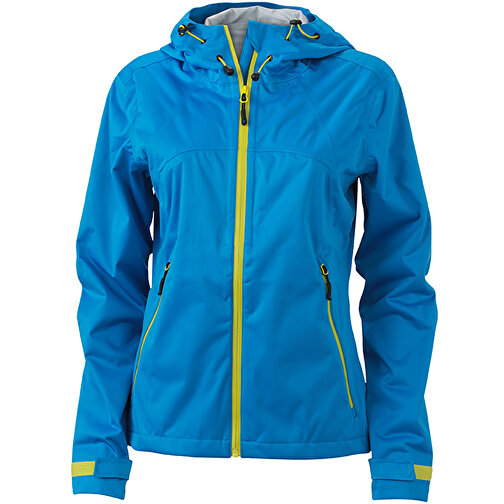 Ladies’ Outdoor Jacket , James Nicholson, aqua/acid-gelb, 100% Polyester, XL, , Bild 1