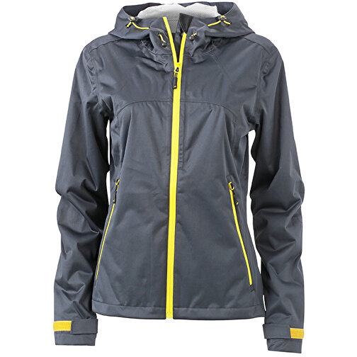 Ladies’ Outdoor Jacket , James Nicholson, iron-grau/gelb, 100% Polyester, L, , Bild 1