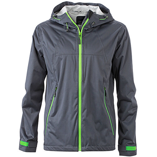 Men’s Outdoor Jacket , James Nicholson, iron-grau/grün, 100% Polyester, S, , Bild 1