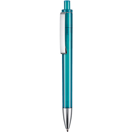 Kugelschreiber EXOS TRANSPARENT , Ritter-Pen, smaragd-grün, ABS-Kunststoff, 14,00cm (Länge), Bild 1