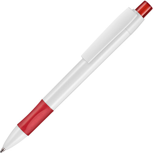 Kugelschreiber Cetus , Ritter-Pen, feuer-rot/weiß, ABS-Kunststoff, 14,20cm (Länge), Bild 2