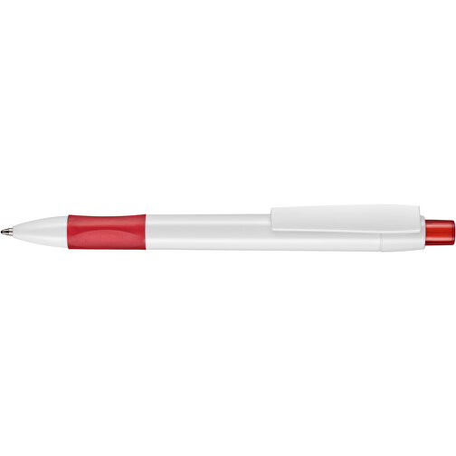 Kugelschreiber Cetus , Ritter-Pen, feuer-rot/weiss, ABS-Kunststoff, 14,20cm (Länge), Bild 3