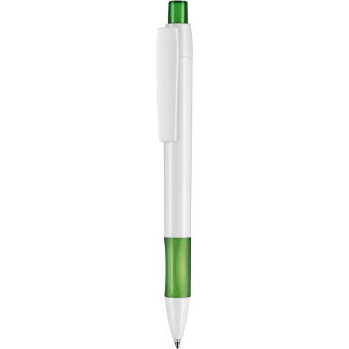 Kugelschreiber Cetus , Ritter-Pen, gras-grün/weiss, ABS-Kunststoff, 14,20cm (Länge), Bild 1