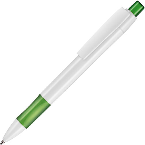 Kugelschreiber Cetus , Ritter-Pen, gras-grün/weiß, ABS-Kunststoff, 14,20cm (Länge), Bild 2