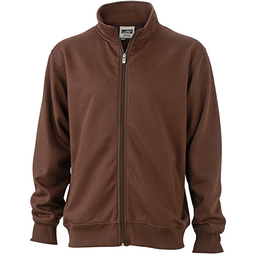 Workwear Sweat Jacket , James Nicholson, braun, 70% Baumwolle, 30% Polyester, XXL, , Bild 1