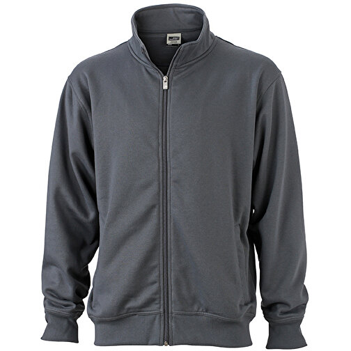 Workwear Sweat Jacket , James Nicholson, carbon, 70% Baumwolle, 30% Polyester, 4XL, , Bild 1