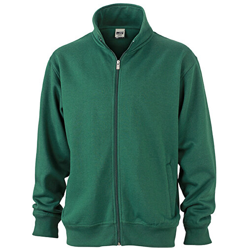 Workwear Sweat Jacket , James Nicholson, dark-grün, 70% Baumwolle, 30% Polyester, M, , Bild 1