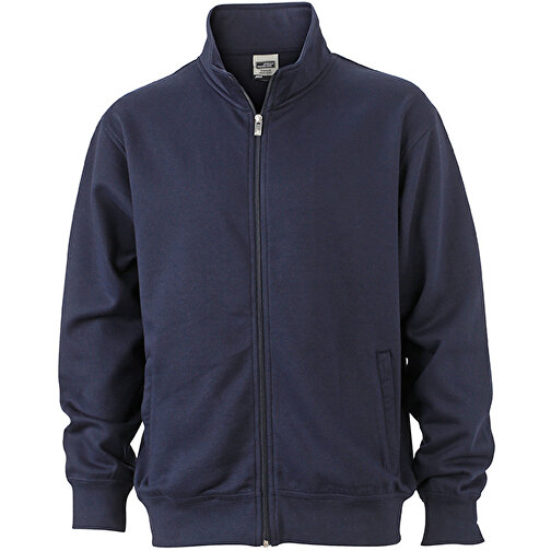 Workwear Sweat Jacket , James Nicholson, navy, 70% Baumwolle, 30% Polyester, S, , Bild 1