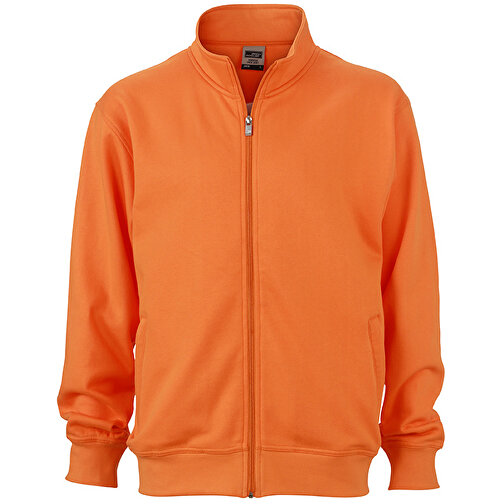 Workwear Sweat Jacket , James Nicholson, orange, 70% Baumwolle, 30% Polyester, XXL, , Bild 1
