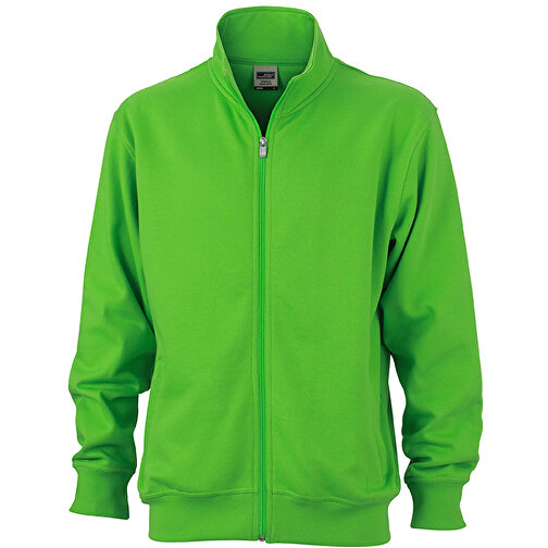 Workwear Sweat Jacket , James Nicholson, lime-grün, 70% Baumwolle, 30% Polyester, M, , Bild 1