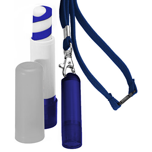 VitaLip® 'Twister' Freestyle Mit Lanyard , blau/weiß/dunkelblau gefrostet, PS, 6,30cm (Höhe), Bild 1
