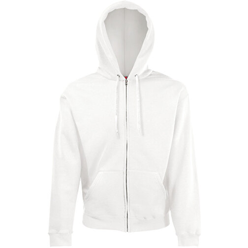 New Hooded Sweat Jacket , Fruit of the Loom, weiß, 80 % Baumwolle, 20 % Polyester, 2XL, , Bild 1