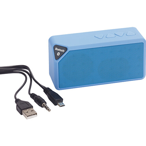 Wireless-Lautsprecher CUBOID , blau, Kunststoff, 10,80cm x 5,40cm x 3,60cm (Länge x Höhe x Breite), Bild 1