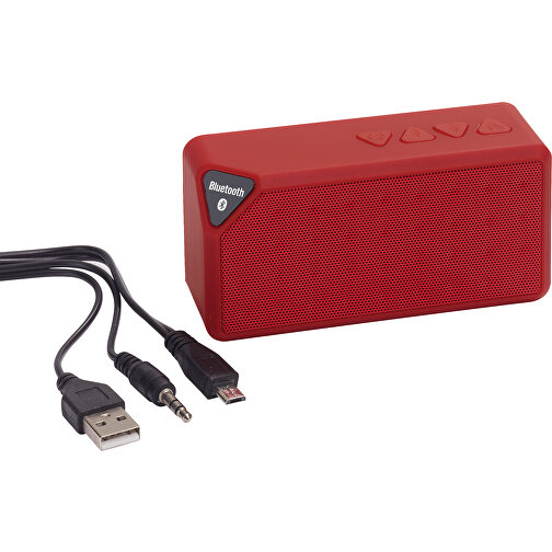 Wireless-Lautsprecher CUBOID , rot, Kunststoff, 10,80cm x 5,40cm x 3,60cm (Länge x Höhe x Breite), Bild 1