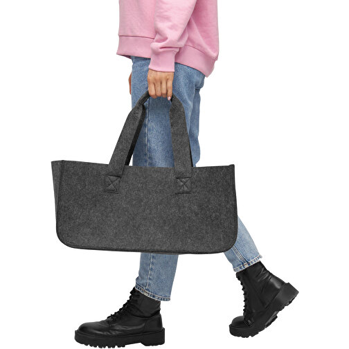 Kaminholz-Tasche HOMY , grau, Polyester, 50,00cm x 25,00cm x 25,00cm (Länge x Höhe x Breite), Bild 5