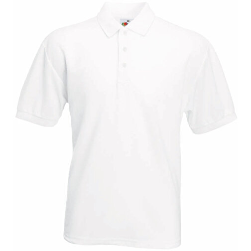 65/35 Polo , Fruit of the Loom, weiss, 35 % Baumwolle / 65 % Polyester, 2XL, , Bild 1