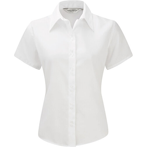 Bügelfreie Damen-Bluse Kurzarm , Russell, weiß, 100 % Baumwolle, XS, , Bild 1