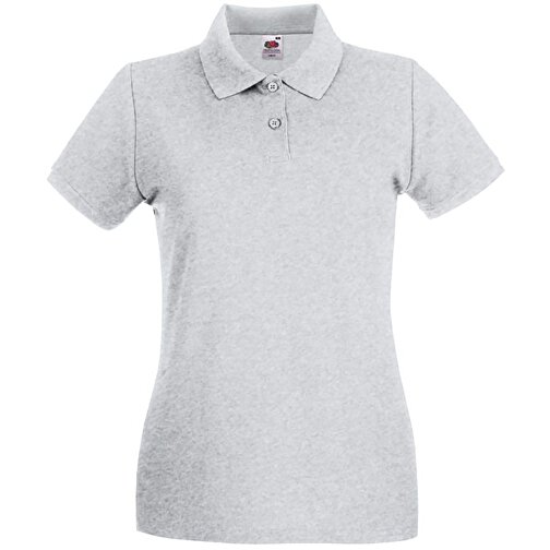 New Lady-Fit Premium Polo , Fruit of the Loom, grau meliert, 97 % Baumwolle, 3 % Polyester, L, , Bild 1