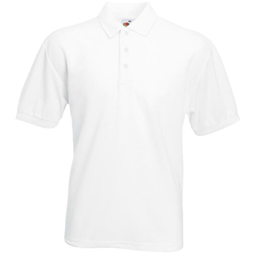 65/35 Polo , Fruit of the Loom, weiss, 35 % Baumwolle / 65 % Polyester, 5XL, , Bild 1
