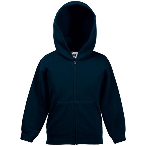 Kids Premium Hooded Sweat Jacket , Fruit of the Loom, deep navy, 70 % Baumwolle / 30 % Polyester, 128, , Bild 1