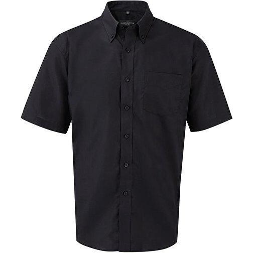 Kurzärmliges Oxford-Hemd , Russell, schwarz, 70 % Baumwolle / 30 % Polyester, 2XL, , Bild 1