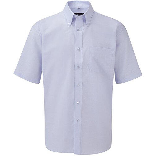 Kurzärmliges Oxford-Hemd , Russell, oxfordblau, 70 % Baumwolle / 30 % Polyester, 4XL, , Bild 1
