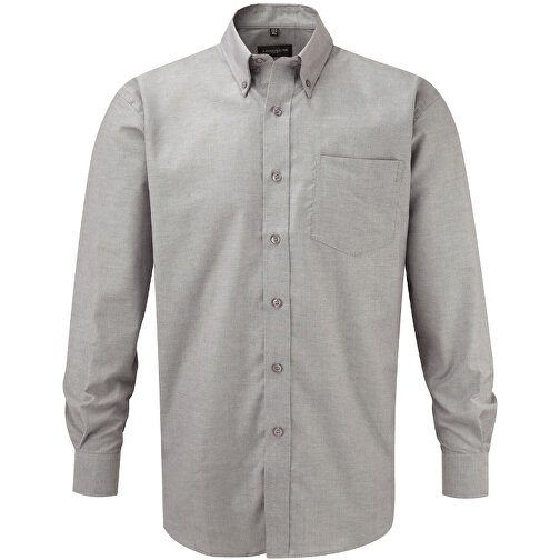 Langärmliges Oxford-Hemd , Russell, silber, 70 % Baumwolle / 30 % Polyester, 4XL, , Bild 1