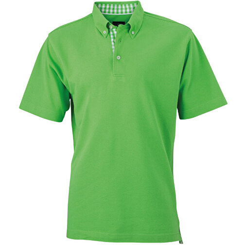 Men´s Plain Polo , James Nicholson, limettengrün / limettengrün / weiß, 100 % Baumwolle, L, , Bild 1