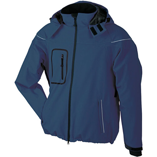 Men´s Winter Softshell Jacket , James Nicholson, navy, Außenmaterial: 95 % Polyester, 5 % Elastan, Futter und Wattierung: 100 % Polyester, XL, , Bild 1
